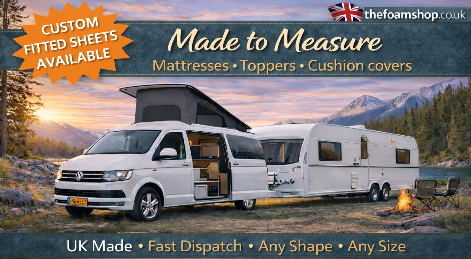 Caravan & campervan mattresses Toppers and cushion covers made to measure 